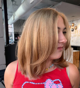Strawberry blonde color correction salon Chicago, Swerve Salon