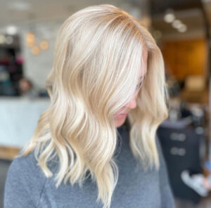 Redken Blonde Ice Platinum Highlights color by expert colorist at Swerve Salon in Chicago