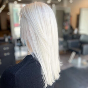 Redken Ice Platinum Blonde Highlists color by expert colorist at Swerve Salon in Chicago