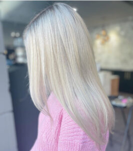 Redken Blonde Ice Platinum highlights color by expert colorist at Swerve Salon in Chicago