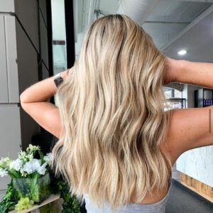 Redken Blonde Balayage highlights color by expert colorist at Swerve Salon in Chicago
