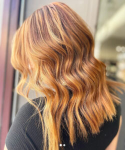 auburn balayage by expert stylist at Swerve Salon in Chicago