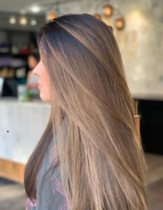 shadow root blonde balayage by expert stylist at Swerve Salon in Chicago