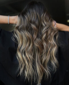 lived in smokey blonde bronde hair salon Chicago balayage highlights shadow root smudge Swerve Salon